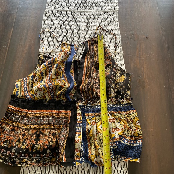 Free People Bellini patchwork slit front sleeveless blouse - Picture 5 of 9